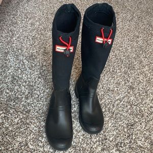Gently Used Hunter Canvas Top Rain Boots, size 7